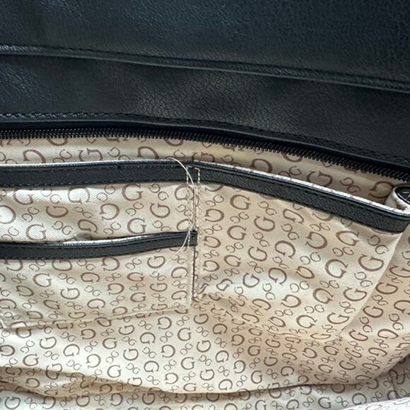 GUESS Factory Desire Logo-Embossed Carryall Black Bag - Picture 6 of 6